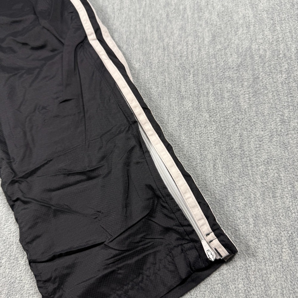 Adidas Pants Mens Large Black Track Pants Elastic Waist Mesh Lined 3 Stripe Run - Picture 7 of 9